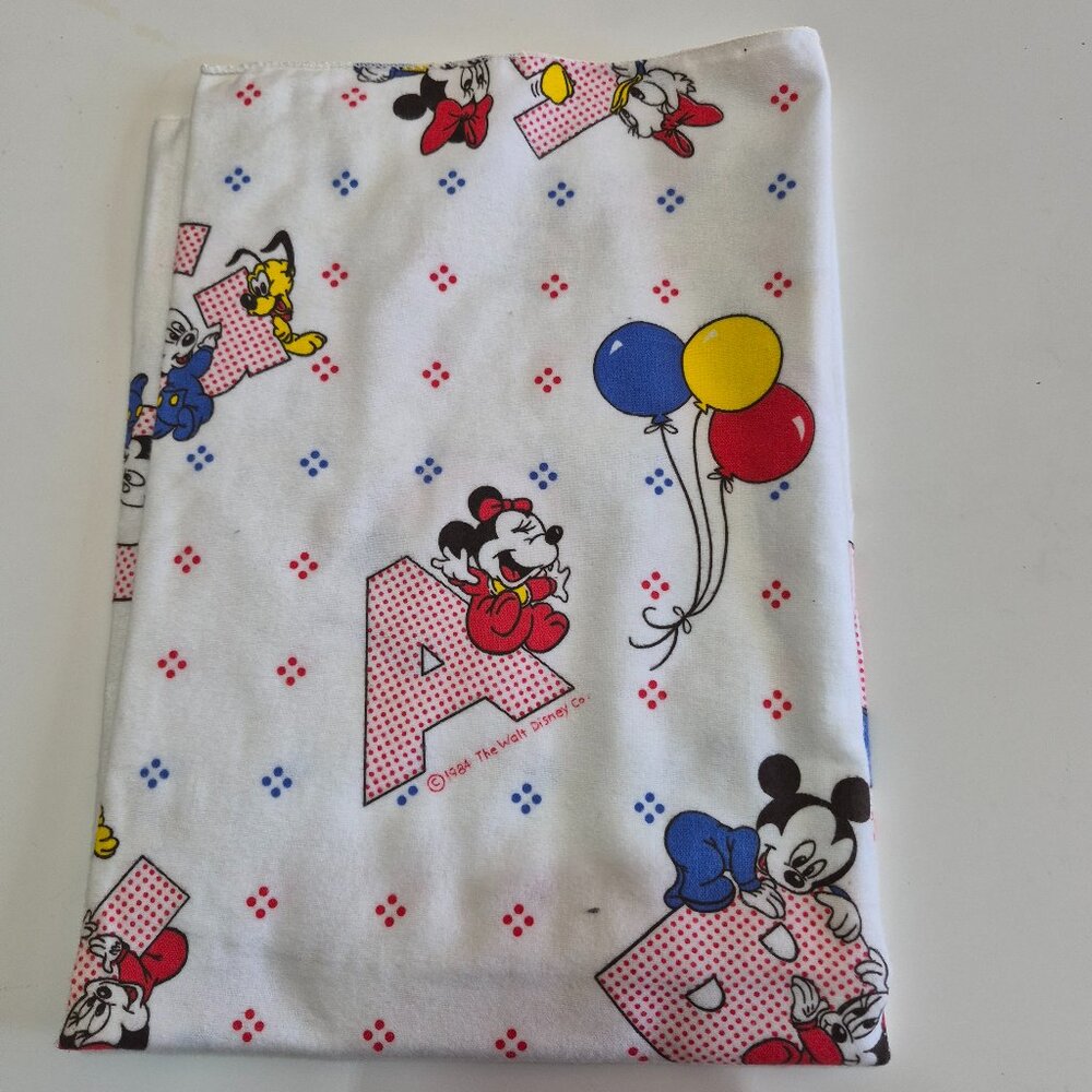 VTG -1984 Dundee Disney Babies Mickey Mouse & Friends ABC Receiving Blanket